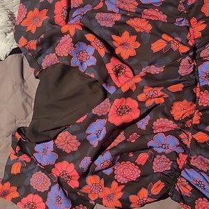 Red and Black Midi Dress